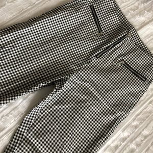 Checkered trousers with silver hardware